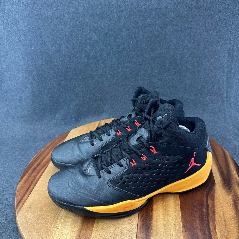 Nike Air Jordan Rising High Men's 11 Black Orange Flight Plate Sneakers Athletic
